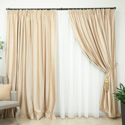 2 Bucati draperii din catifea premium simple