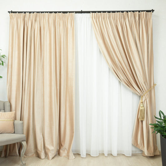 2 Bucati draperii din catifea premium simple
